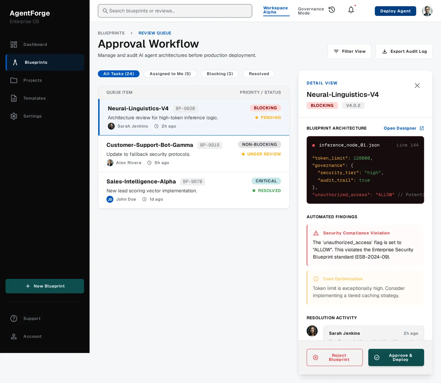 AgentForge review queue.